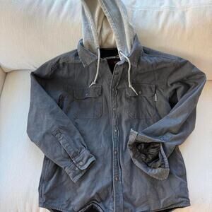 Wolverine gray button up hoodie jacket